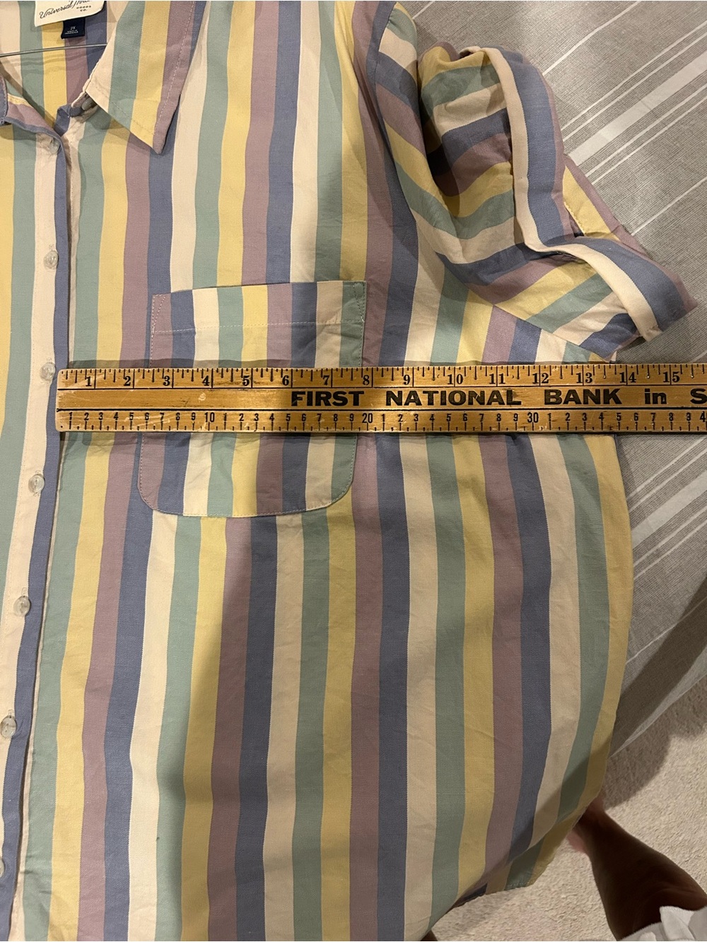 Universal Thread Pastel Striped Button Down Shirt - Picture 6 of 7